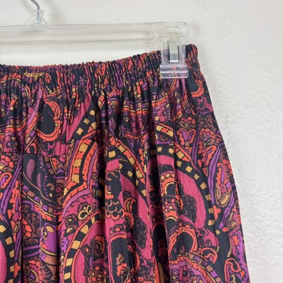 Vintage Nygard Collection Silk Floral Paisley Pleated Pull On Midi Skirt S/M - Picture 11 of 16